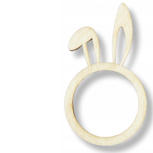Drewniana Mini Obręcz motyw Zajączek Wielkanocny Pierścień Serwetnik