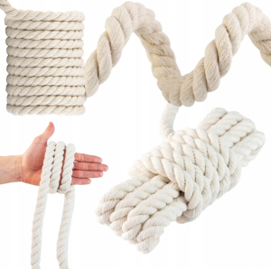 Lina Bawełniana Dekoracyjna Kręcona Sznur Bawełniany Lina Budowlana 16mm 5m
