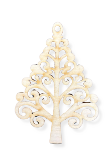 Drewniana Zawieszka na Choinkę Drzewko ze Sklejki Decoupage Ozdoba