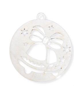 Drewniana Bombka Świąteczna Dzwonek ze Sklejki Zawieszka na Choinkę