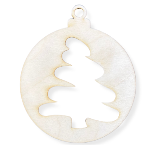 Drewniana Bombka Świąteczna Choinka Zawieszka na Choinkę Decoupage