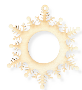Drewniana Zawieszka na Choinkę Dekor ze Sklejki Ażurowa Zawieszka