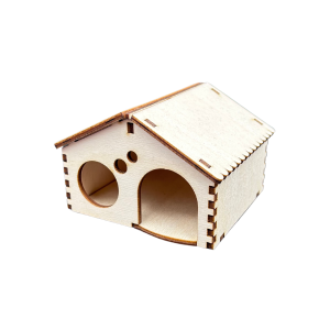 Domek dla Gryzonia Drewniana Budka ze Sklejki dla Chomika Myszki Decoupage