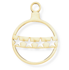 Drewniana Bombka Zawieszka z motywem Gwiazdki Decoupage ze Sklejki