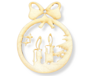 Bombka Świąteczna Zawieszka Bożonarodzeniowa Drewniana Zawieszka na Choinkę