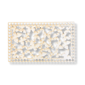 Drewniana Baza Dno Kosza Makrama Spód Prostokątny wzór Motyl Decoupage