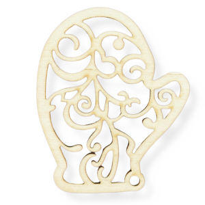 Dekor Ażurowy Zawieszka ze Sklejki motyw Rękawiczka Decoupage