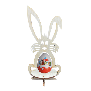 Zajączek Wielkanocny Stojak na Jajko Kinder Królik Decoupage