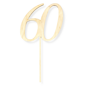 Topper Urodzinowy na 60-tke Toper na Tort na Piku ze Sklejki Decoupage