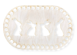 Baza Dno Kosza Spód Kosz Mojżesza owal 20x12 wzór Zajączki Decoupage