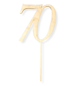 Topper Urodzinowy na Piku 70 Urodziny na Tort ze Sklejki do Decoupage