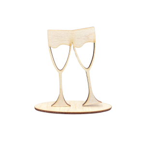 Kieliszki na Podstawce Drewniany Dekor Decoupage Ozdoba Ślub