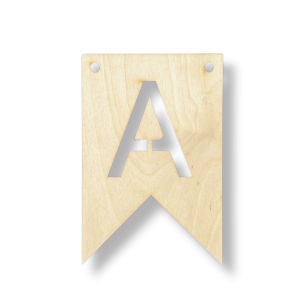Drewniany Proporczyk Zawieszka do Girlandy Chorągiewka Litera A