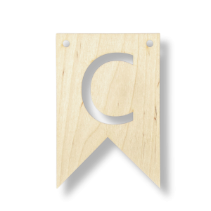 Drewniany Proporczyk Zawieszka do Girlandy Chorągiewka Litera C