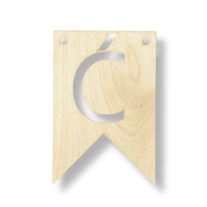 Drewniany Proporczyk Zawieszka do Girlandy Chorągiewka Litera Ć