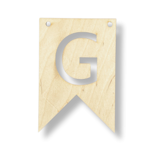 Drewniany Proporczyk Zawieszka do Girlandy Chorągiewka Litera G