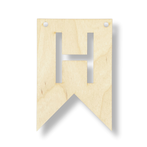 Drewniany Proporczyk Zawieszka do Girlandy Chorągiewka Litera H