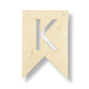 Drewniany Proporczyk Zawieszka do Girlandy Chorągiewka Litera K