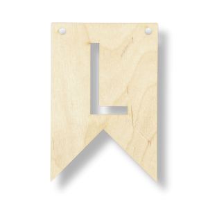 Drewniany Proporczyk Zawieszka do Girlandy Chorągiewka Litera L