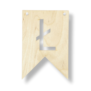 Drewniany Proporczyk Zawieszka do Girlandy Chorągiewka Litera Ł