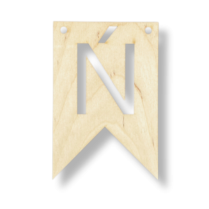 Drewniany Proporczyk Zawieszka do Girlandy Chorągiewka Litera Ń