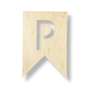 Drewniany Proporczyk Zawieszka do Girlandy Chorągiewka Litera P