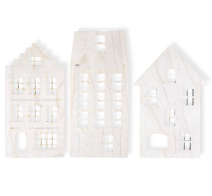 Drewniany Domek Ścienny ze Sklejki motyw do Klejenia Płaski Dekor Decoupage