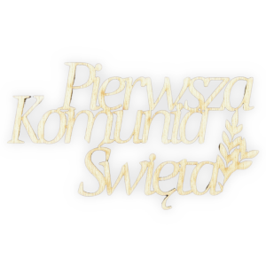 Napis Pierwsza Komunia Święta Dekor Drewniany do Decoupage Scrapki Sklejka