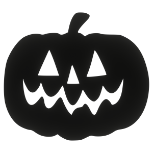 Dekoracja HALLOWEEN UŚMIECHNIĘTA DYNIA CZARNA ozdoba ze sklejki 25cm