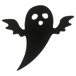 Dekoracja HALLLOWEEN Duży DUSZEK ozdoba ze sklejki Czarna 28cm