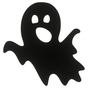 Ozdoba HALLOWEEN Drewniany Duszek dekor czarny 10cm