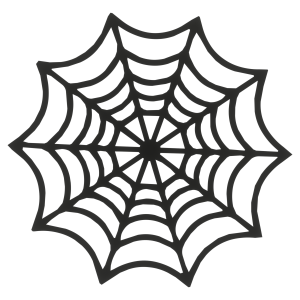 Pajęczyna Halloween Drewniana Dekor podkładka ze sklejki 13cm Czarna