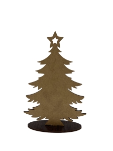 Dekoracja Świąteczna Drewniana Choinka Stojąca dekor w kolorze WENGE 16cm
