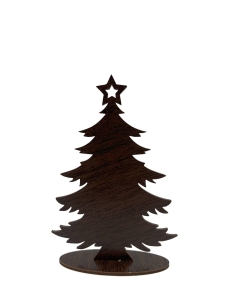 Dekoracja Świąteczna Drewniana Choinka Stojąca dekor w kolorze WENGE 16cm