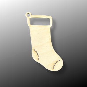 Drewniana zawieszka skarpeta skarpetka świąteczna decoupage ze sklejki 9cm