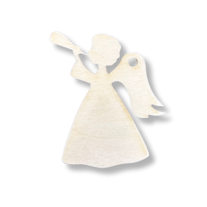 Drewniana zawieszka anioł aniołek z sklejki dekor na choinkę decoupage 7cm