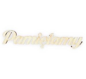 Drewniany Dekor napis Pamiętamy na cmentarz ze sklejki 10cm
