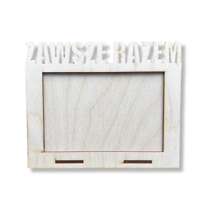 Drewniana Ramka na Zdjęcie z napisem Zawsze Razem 10x15 cm Decoupage