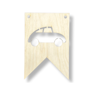 Drewniany Proporczyk Girlanda Zawieszka Chorągiewka do pokoju motyw AUTO