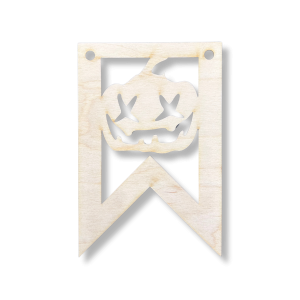 Drewniany Proporczyk Zawieszka Chorągiewka do pokoju motyw dynia HALLOWEEN