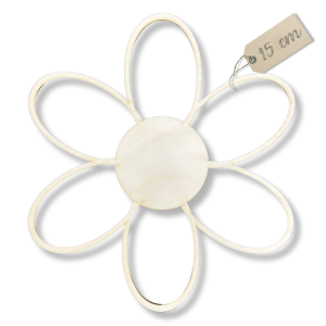 Drewniany Ażurowy Kwiat Dekor Ozdoba Ścienna 15cm