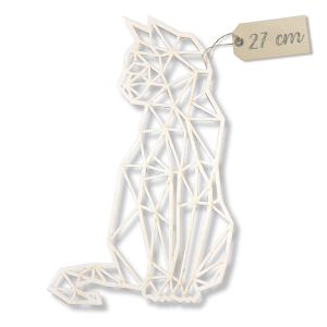 Dekoracja Ścienna Obraz Ażurowy Duży Geometryczny KOT 3D 27cm