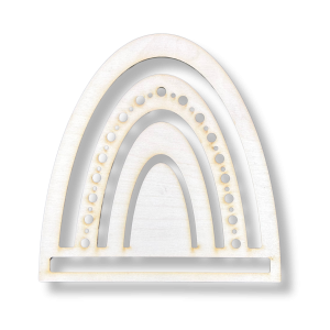 Drewniana baza do makramy dekoracja Boho wzór Tęcza