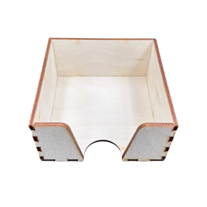 Drewniane pudełko pojemnik na karteczki przybornik na biurko 10x10 cm