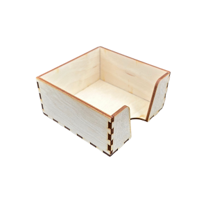 Drewniane pudełko pojemnik na karteczki przybornik na biurko 10x10 cm