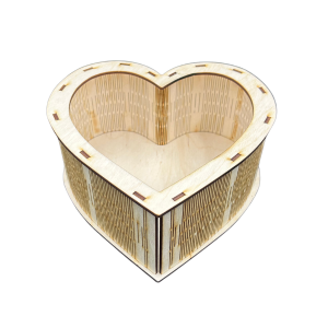 Drewniane pudełko otwarte SERCE box z okienkiem 20CM