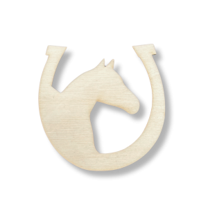 Dekor Drewnainy Podkowa z Koniem Decoupage Scrapki ze Sklejki Koń