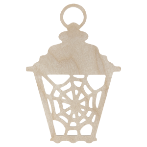 Dekor HALLOWEEN LAMPION z Pajęczyną ze sklejki CZARNY 20cm