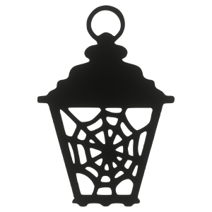 Dekor HALLOWEEN LAMPION z Pajęczyną ze sklejki CZARNY 20cm