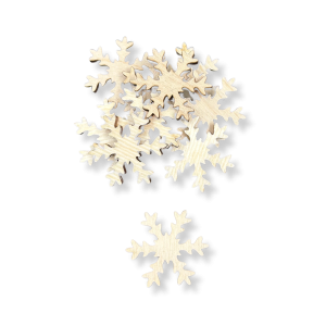 Drewniana śnieżynka śnieg ŚNIEŻKA 2 4cm zestaw 10szt scrapki ze sklejki